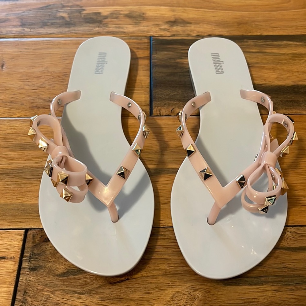 Melissa Jelly Rockstud sandals flip-flops size 8 Women’s NEW